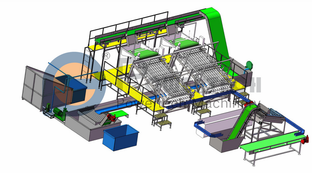 Línea de producción automática flexible de pelado de camarones de alta capacidad