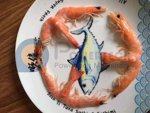 Máquina de desvenado y corte posterior de camarones cocidos de frente de alta capacidad