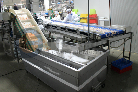 Línea de producción de pelado automático de camarones capturados en el mar de alta capacidad