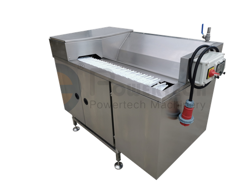 Máquina compacta de corte posterior y desvenado de cangrejos de fácil operación