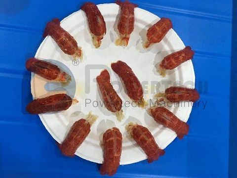 Máquina compacta de corte posterior y desvenado de cangrejos de río de alta capacidad